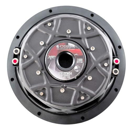 ORION XTR10SWD4 XTR Series 10" Shallow Subwoofer, 1600W, Dual 4 Ohm | 1600W Max, 400W RMS, Dual 2" Voice Coil, UV-Coated Cone, NBR Surround, Slim Design, Car Audio - style: 10" - DUAL 4 OHM