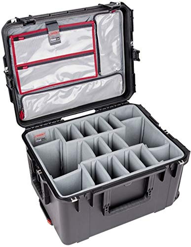 SKB Cases 3i-2217-12PL iSeries 2217-12 Case w/Think Tank Designed Photo Dividers & Lid Organizer, Watertight/Dustproof Injection Molded Outer Shell, (13) Nylex-Wrapped Closed Cell Foam Pads - size: Large