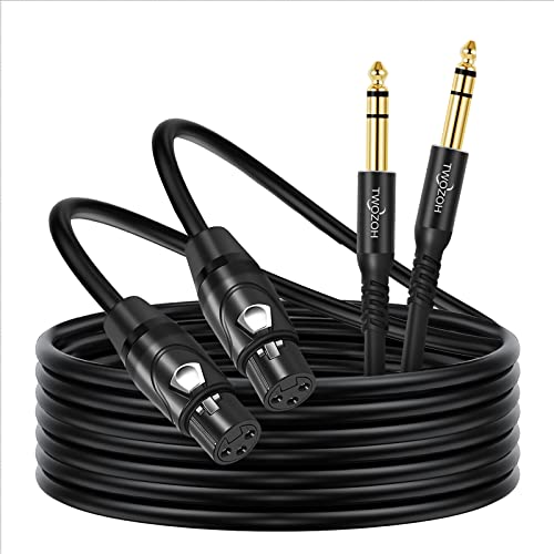 Twozoh XLR Female to 1/4 Inch (6.35mm) TRS Cable 10FT 2 Pack, Quarter Inch Jack Balanced to XLR Microphone Cable (Professional/HiFi) - color: Female 2-PACK, size: 10FT
