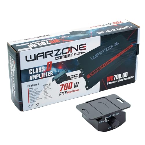 Warzone Series Car Amplifiers - True RMS Power Class D Amps, 1/2/4 Ohm Stable, Multi-Channel and Monoblock Options, Remote Sub Control (700W / 5 Channels) - size: 700 watt 5 Channels