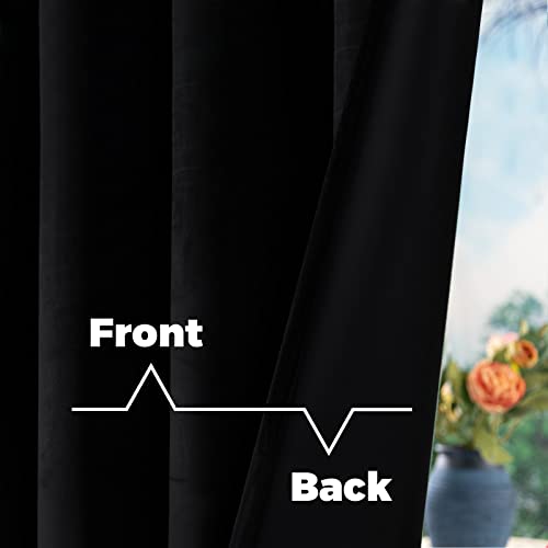 BGment Black Blackout Velvet Curtains for Bedroom, 2 Panels, 52 x 72 Inch - color: Black, size: 52"W x 72"L (Pack of 2)