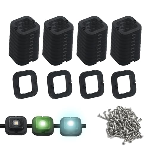 40 Set Light Clips for Govee H705A/B/C/H805 Outdoor Lights | Secure Mounting Brackets, Not Compatible Pro Version Outdoor Lights（Not to other brands of outdoor lights) - color: black-2-40