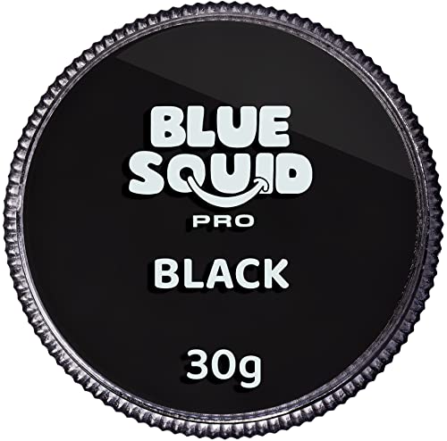 Blue Squid Face Paint Water Based Single Cake Professional Face Paint & Body Paint - Water Activated, Kids Adults Face Painting for Costume, Halloween Makeup, Cosplay - Classic Black Face Paint 30g - color: Classic Black 30g
