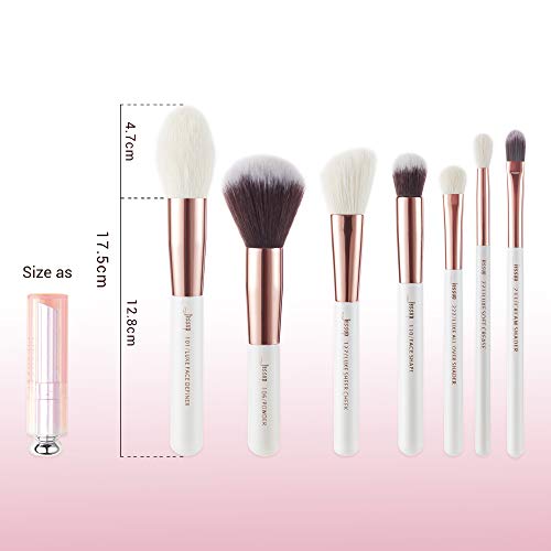 Jessup Brand 25pcs Professional Makeup Brush set Beauty Cosmetic Foundation Power Blushes eyelashes Lipstick Natural-Synthetic Hair Brushes set (Pearl White/Rose Gold) - color: Pearl White/Rose Gold
