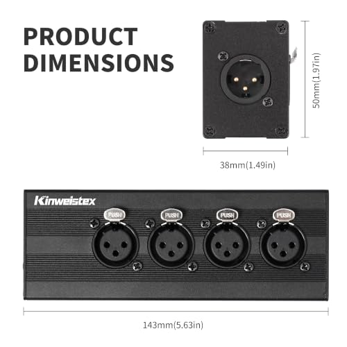 XLR 4 Female to 1 Male Splitter Box 4-IN-1-OUT Balance Y Splitter Audio Converter for Mixer Microphones - style: XLR 4 Female to 1 Male Splitter Box
