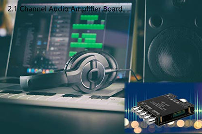 Bluetooth Audio Amplifier Board, ZK-TB21 2.1CH 50W x 2 +100W Subwoofer Amp | Power Amplifier with Treble and Bass Control, Bluetooth5.0 and AUX Inputs, Stereo Digital AMP for DIY Home Speakers - color: Black1 ZK-TB21