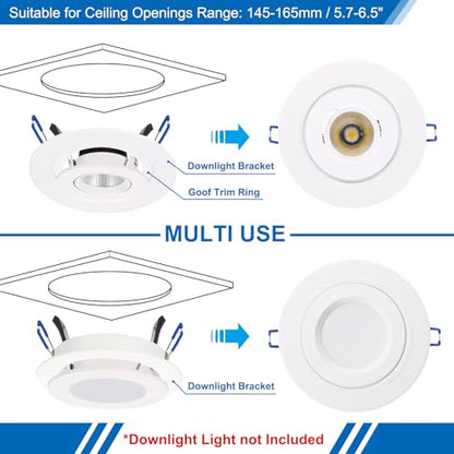 PATIKIL 5.1" ID Downlight Mounting Bracket with 3.8" ID 5.3" OD Metal Goof Trim Ring Light Fixture Recessed Can Decorative Cover for Ceiling Downlight - size: 5.1" x 3.8" x 5.3"