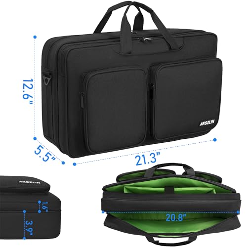 AKOZLIN Multi-layer Controller Gig Bag Padded Mixer Carry Case Fit For Pioneer DDJ FLX4 DJ Lite SB 2 3 SB2 SB3 DJ 400 RB Controller Travel Bag - size: 21.3"X13"X 5.5" for DDJ FLX4/SB