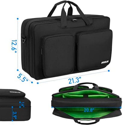 AKOZLIN Multi-layer Controller Gig Bag Padded Mixer Carry Case Fit For Pioneer DDJ FLX4 DJ Lite SB 2 3 SB2 SB3 DJ 400 RB Controller Travel Bag - size: 21.3"X13"X 5.5" for DDJ FLX4/SB
