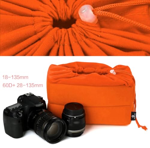 Koolertron Shockproof Camera Photo Bag for SLR TLR Camera Insert Partition Padded Case,Can be Put Directly Into the SLR Camera Bag With Freely Adjustable Compartment - color: Orange
