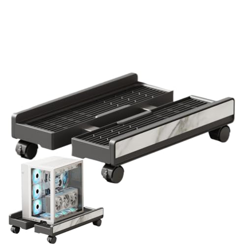 CPU Stand Adjustable Tray with Brake Wheels - color: Marble Pattern