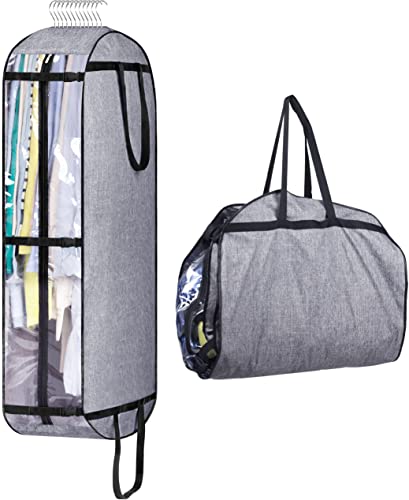 MISSLO Hanging Garment Bags for Travel Suit Bags for Closet Storage 50" Moving Bags for Clothes Dress Cover for Coat, Jacket, Shirt, Clothing - size: 50 inch