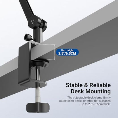 NEEWER BASICS Microphone Boom Arm, 31" Flexible Mic Desk Stand Mount, Compatible with Blue Yeti FIFINE AM8 K669B HyperX QuadCast S SoloCast AT2020 Shure SM7B MV7 for Gaming Streaming Recording, MS050 - style: MS050