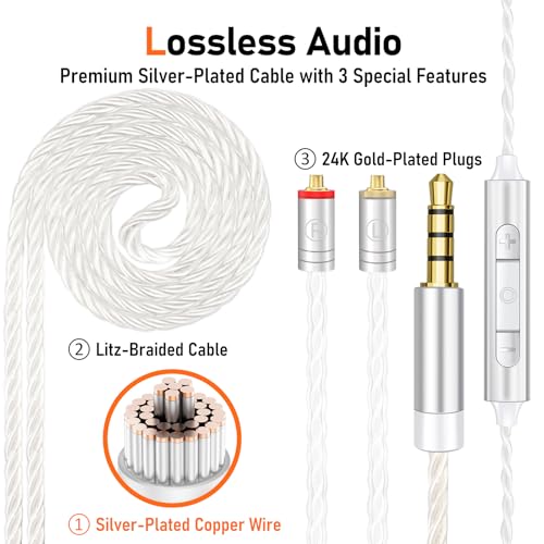 Audiovance Vibes 202M HiFi Wired Earbuds in-Ear Monitor Headphones with Mic - color: 4-Pink
