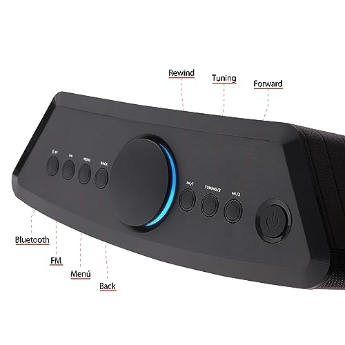Aiwa Exos 5 Wireless Speaker - Unleash Powerful Sound and Versatile Connectivity On-The-Go Experience Bluetooth Freedom, FM Radio, Clock, 20W RMS, LCD Display, and Alarm Clock Functionality - size: Exos-5