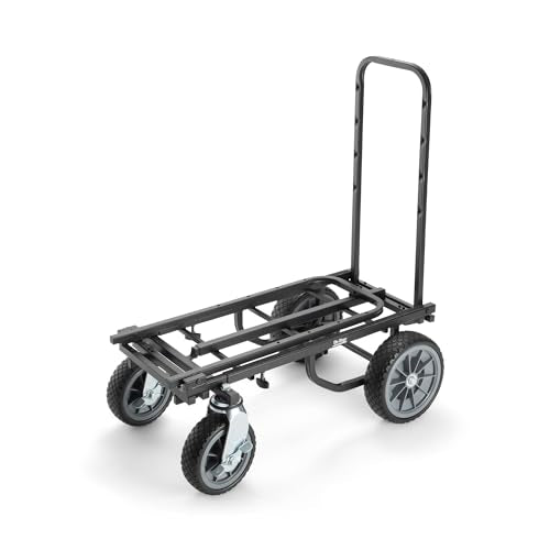 On-Stage UTC5500 All-Terrain Utility Cart (Rolling Dolly Handcart, Heavy-Duty Transportation, Load in and Load Out Equipment, Adjustable Length, Treaded Wheels and Locking Casters, Black Finish)
