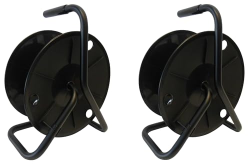 Audio2000'S ADC2716B2 Two-Pack Black Portable Cable Reels/Cord Reels, Each with a Reel Lock/Stopper, Capacity of Each Reel: 330 feet of 6mm Cable/Cord (Total Two Cable Reels)