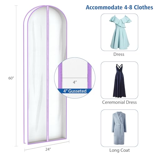 Zilink Garment Bags for Long Dress Wedding Dress Bags for Gowns Long 72 in - size: 72"-4pcs
