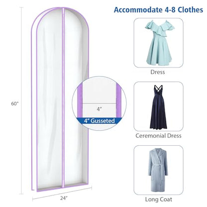 Zilink Garment Bags for Long Dress Wedding Dress Bags for Gowns Long 72 in - size: 72"-4pcs