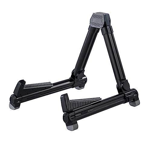 ENO MUSIC Guitar Stand - Alumium Alloy A-Frame Universal Folding Stand, Suitable for Acoustic, Electric & Bass Guitars - Black - color: BLACK