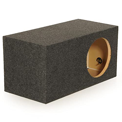 QPower Heavy Duty Single Vented Subwoofer Enclosure, Charcoal Gray, 15 Inch | Carpet Covered, Extra Large 5.3 Cu Ft Air Space, 1 Inch MDF Face & 3/4 In Walls, 37 Hz Tuning, Gold-Tipped Spring Terminals - style: Vented Extra Large