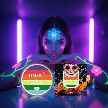 6 Colors Face Paint (1oz) Non-Toxic, Water Based, Rainbow Face Painting Kit for LGBTQ Pride Day Parades,Celebrations Party, Hypoallergenic Face Paint for Kids Adults Christmas Halloween Cosplay - color: Rainbow cake-30g