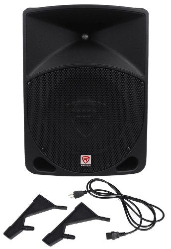 Rockville RPG10 10" 600W Peak/ 150W RMS, Powered 2-Way DJ/PA Speaker System, XLR/RCA/1/4" Inputs, Lightweight ABS Cabinet, for DJs, Live Sound, and Events | XLR, 1/4" Mic/Line, RCA Inputs, 1/4" Output, 2-Band EQ, Class AB Amp, Flyable, 35mm Pole mounting