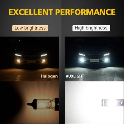 AUXLIGHT H7 H7LL LED Fog Light Bulbs 6000K Xenon White, Super Bright High Power COB Chips LED Fog Daytime Running Lights DRL Bulbs Replacement for Cars, Trucks (Pack of 2) - size: H7