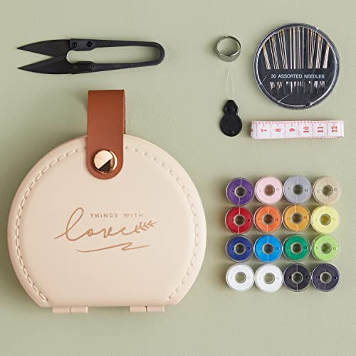 Sewing Kit, Travel Sewing Kits for Adults Supplies Repair Project Kit Needle Family Mini Sewing Thread Accessories Traveler DIY Organizer Plastic(Light Pink) - color: Light Pink