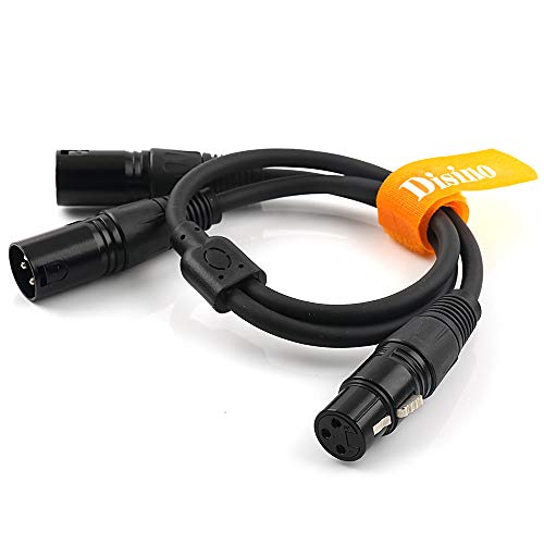 XLR Splitter Cable, 1 Female to 2 Male Patch Microphone Cable XLR Y Splitter Cable Balanced Splitter Cord (3 Pin Male to 1 Female)- 1.5 Feet - size: 1.6 Feet