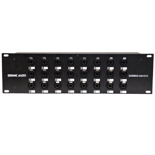 Seismic Audio - SARMSS-24x1515 - 24 Channel XLR TRS Combo Splitter Snake Cable - two 15' XLR trunks Rack Mount - size: 15 Foot x 15 Foot - 24 Channel