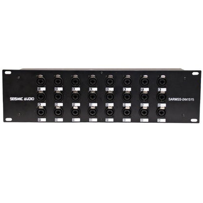 Seismic Audio - SARMSS-24x1515 - 24 Channel XLR TRS Combo Splitter Snake Cable - two 15' XLR trunks Rack Mount - size: 15 Foot x 15 Foot - 24 Channel