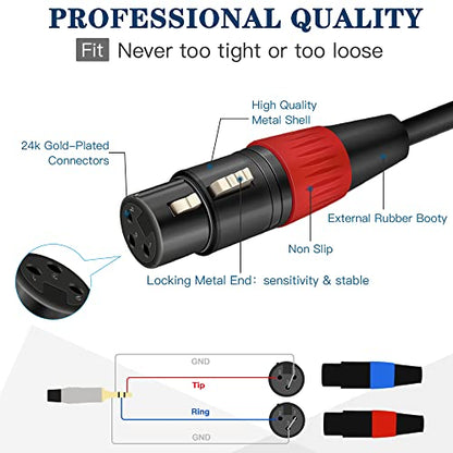 JOLGOO Dual XLR Female to 3.5 mm TRS Stereo Microphone Cable, 2 XLR Female to 1/8 inch TRS Stereo Y Splitter Patch Cable, 3.3 Feet - size: 3.3 Feet, style: Dual XLR Female to 3.5 mm