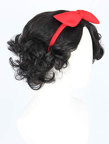 Topcosplay Kids Girls Wig with Bow Headband Short Black Wig Curly For Halloween Costume Cosplay - color: Black Short