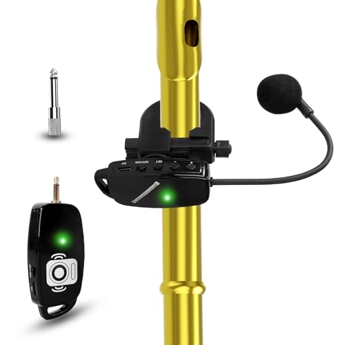 Wireless Flute Microphone for Instrument System: 2.4G Cordless Mic | Wind Music Instruments Professional Microphone Receiver and Transmitter, 160ft Range for Flute, Piccolo, Clarinet - color: Black2