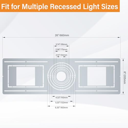 Neoaider New Construction Mounting Plate for 2” to 6” Recessed LED Light | 24 Pack, Galvanized Steel Rough-in Wafer Light Bracket w/Symmetric Round Holes, LED Recessed Lighting Housing Plate - color: Fit 2 to 6, size: 24 Pack