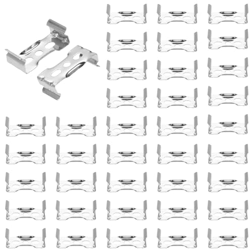 MECCANIXITY T8 Clips Bracket Hanger Fluorescent Tube T8 LED Bulb Holder Clamps Light Fixture Replacement for LED Integrated Lighting, Flat Pack of 36 - size: T8