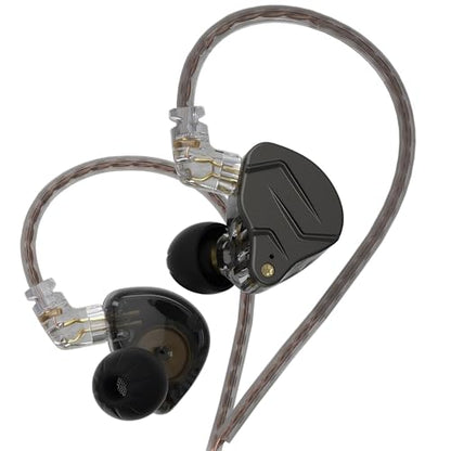KZ ZSN Pro Dynamic Hybrid Dual Driver in Ear Earphones Detachable Tangle-Free Cable Musicians in-Ear Earbuds Headphones (Gray Without Mic) | Dynamic / balanced armature Hybrid Dual Driver in Ear Earphones Detachable Tangle-Free Cable Musicians Headphones