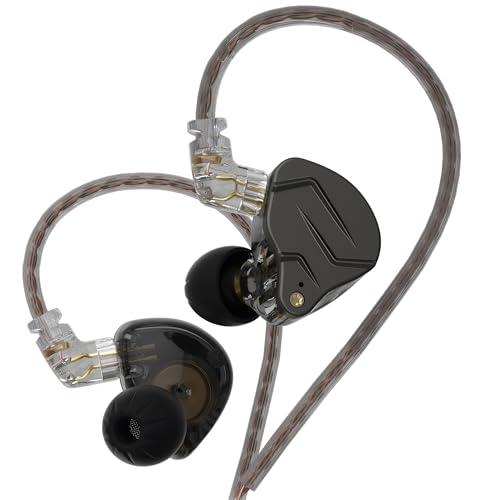 KZ ZSN Pro Dynamic Hybrid Dual Driver in Ear Earphones Detachable Tangle-Free Cable Musicians in-Ear Earbuds Headphones (Gray Without Mic) | Dynamic / balanced armature Hybrid Dual Driver in Ear Earphones Detachable Tangle-Free Cable Musicians Headphones