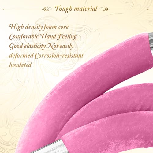 4PCS Pink Velvet Stanchion Rope 5 Ft Crowd Control Ropes Barrier with Silver Hooks for Party - color: Pink&Silver, size: 4PCS
