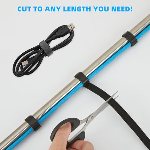 30 Yards x 1/2 inch Hook and Loop Roll, Reusable Fastening Cable Ties, Multi-Purpose Cable Management Wire Ties Cable Straps for Organizing Home, Office and Data Centers - color: 1/2inch-30yd