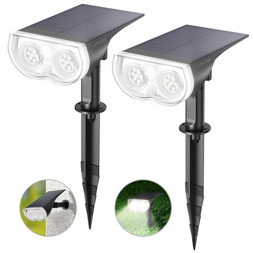 Linkind Solar Lights Outdoor Waterproof Landscape Spotlight Daylight 2 Pack - color: Cool White, size: 2 Pack