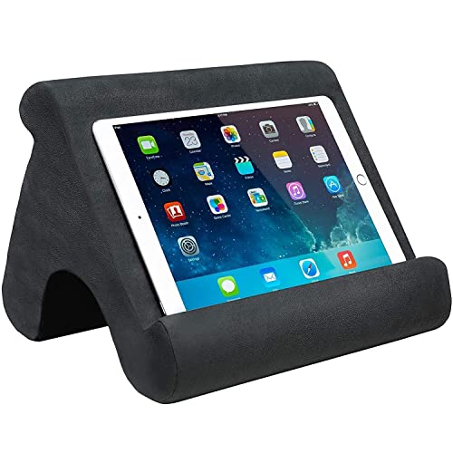Tablet Pillow Stand - Tablet Holder Dock for Bed with Multi-Viewing Angles, Compatible with iPad Pro 9.7, 10.5,12.9 Air Mini 4 3, Kindle, Galaxy Tab, E-Reader (Dark Grey) - color: Dark Grey