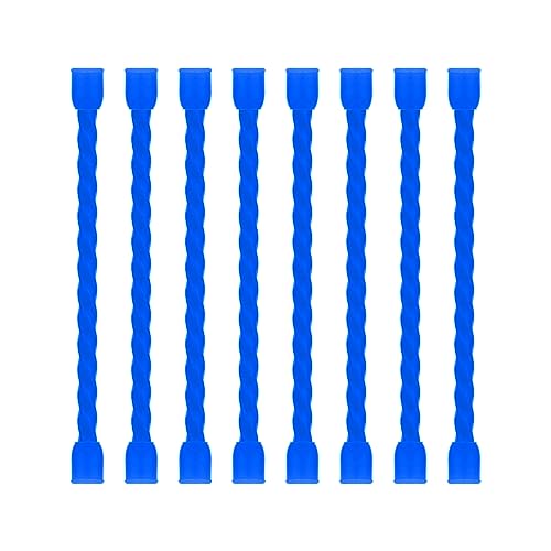 8Pcs 3Inch Silicone Cable Ties Reusable Steel-Core Wire Twist Tie Straps | for Bundling and Organizing Colorful Bendable Holder Strap for Indoor and Out All Purpose, Green - color: Blue, size: 3 Inch