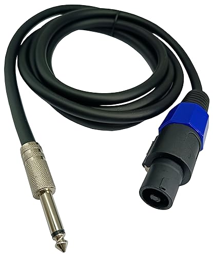 Speakon to 1/4 Mono Speaker Cable, 6.35mm (1/4 inch) Mono TS Plug Male to Speakon Male Speaker Audio Adapter for DJ/PA Speaker Cord with Twist Lock -1.8M/6FT