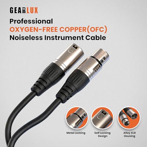 Gearlux XLR Microphone Cable, Fully Balanced, Male to Female, 25 Feet - 3 Pack - size: 25 Ft, style: 3 Pack