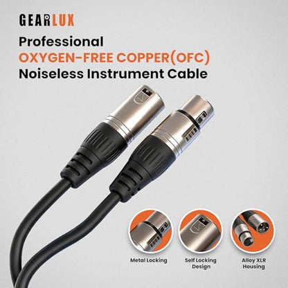 Gearlux XLR Microphone Cable, Fully Balanced, Male to Female, 25 Feet - 3 Pack - size: 25 Ft, style: 3 Pack