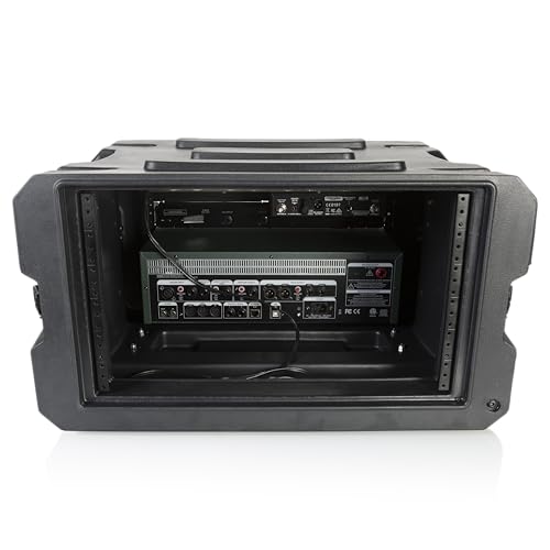 Gator Cases Pro Series 6U Rolling Rack Case with 19" Depth, Tow Handle & Recessed Wheels, Roto Molded Made in USA (G-PROR-6U-19) - size: 6U Rack Space, style: Rolling Rack - 19" Deep