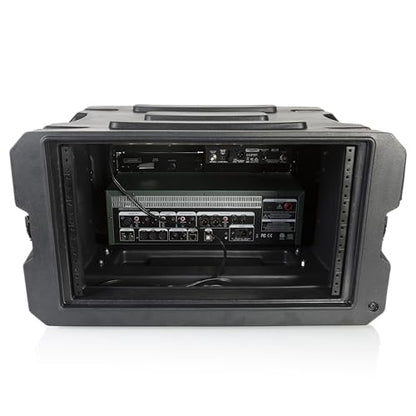 Gator Cases Pro Series 6U Rolling Rack Case with 19" Depth, Tow Handle & Recessed Wheels, Roto Molded Made in USA (G-PROR-6U-19) - size: 6U Rack Space, style: Rolling Rack - 19" Deep