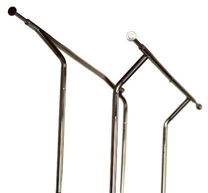 DecoBros Supreme Commercial Grade Double Rail Garment Rolling Rack, Chrome Finish
